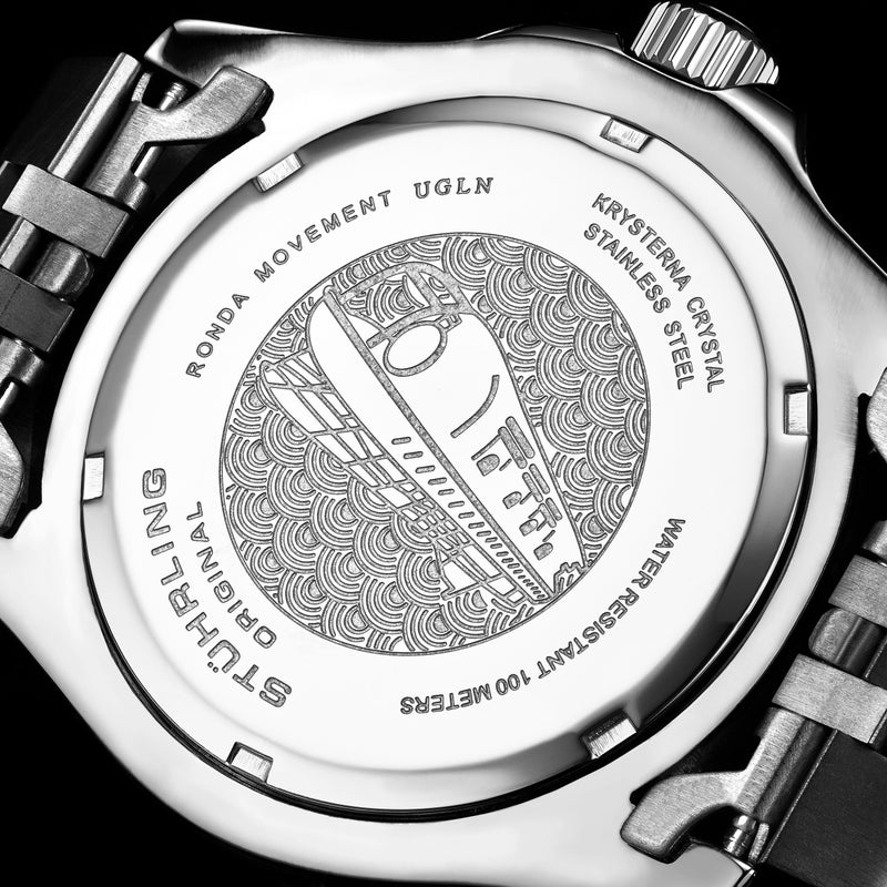 ستيرلنج أوريجينال ساعة غواص جي إم تي أصلية للرجال من ستوهرلينج، مقاس 42 مم، سوار من الفولاذ المقاوم للصدأ، حركة كوارتز، مقاومة للماء حتى عمق 100 متر - Image 4